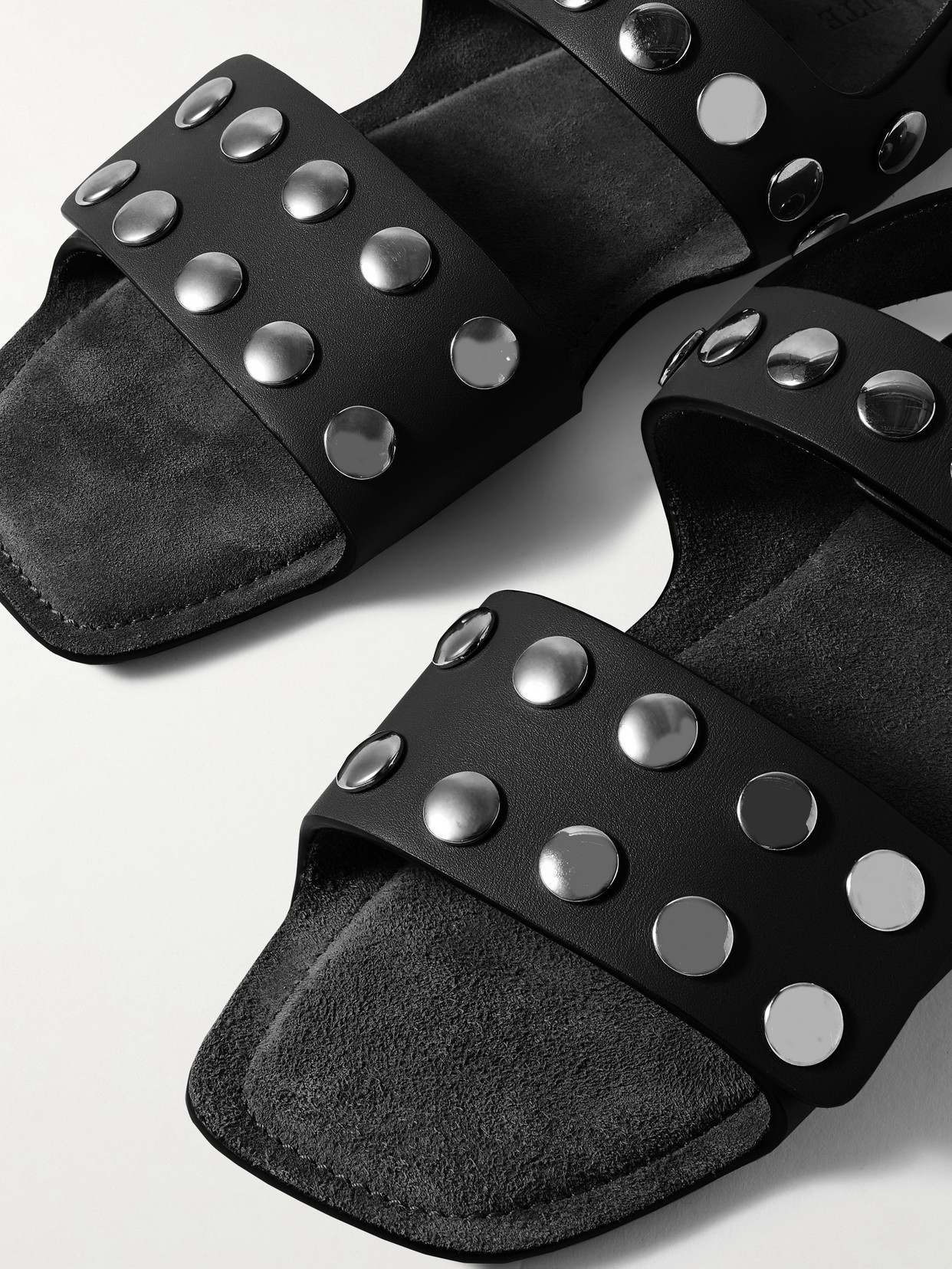 Khaite Boden Silver Studded Leather Sandals