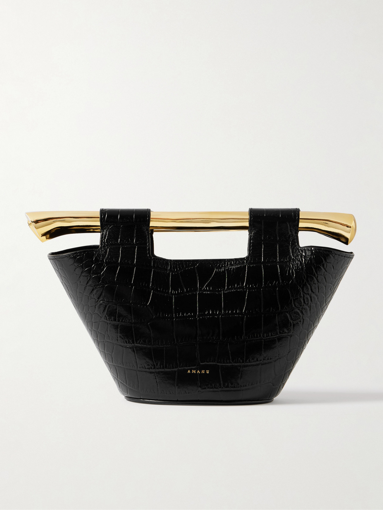 Amanu Madagascar Mini Croc Effect Leather Tote