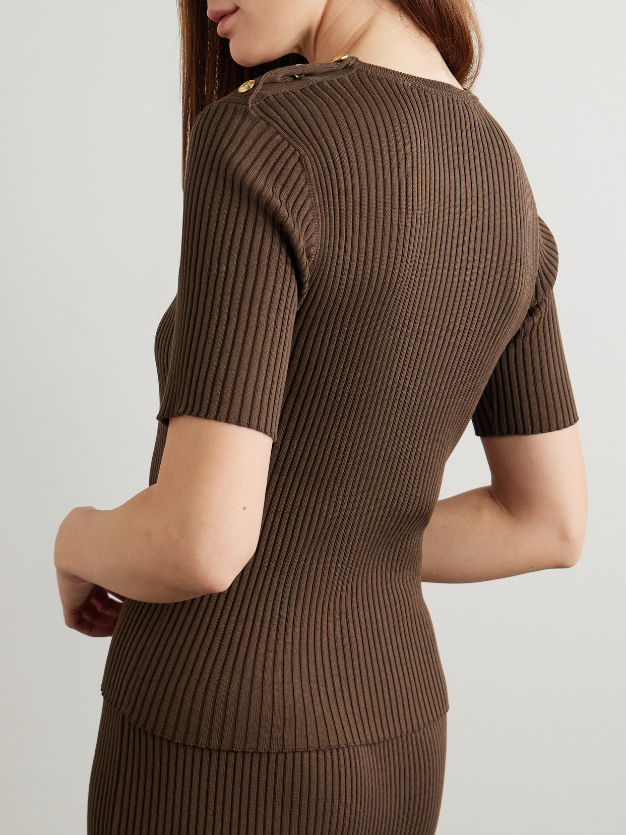 Blazé Milano - Alegria Ribbed Silk And Cotton-Blend T-Shirt