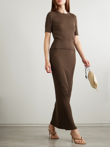 Blazé Milano Alegria ribbed silk and cotton-blend T-shirt