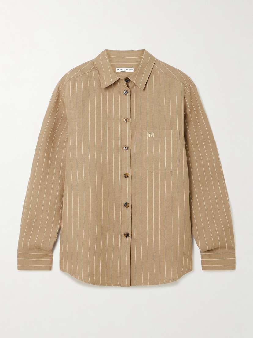 Blazé Milano Heretique Anabas Pinstriped Linen Shirt