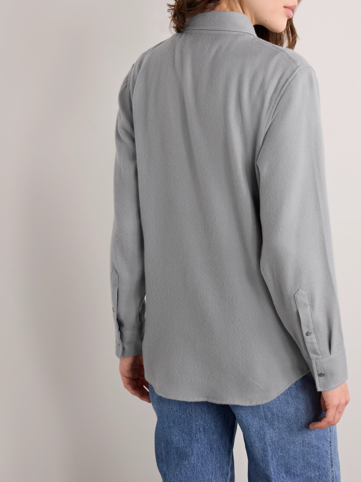 God's True Cashmere Cashmere-twill Shirt In Gray