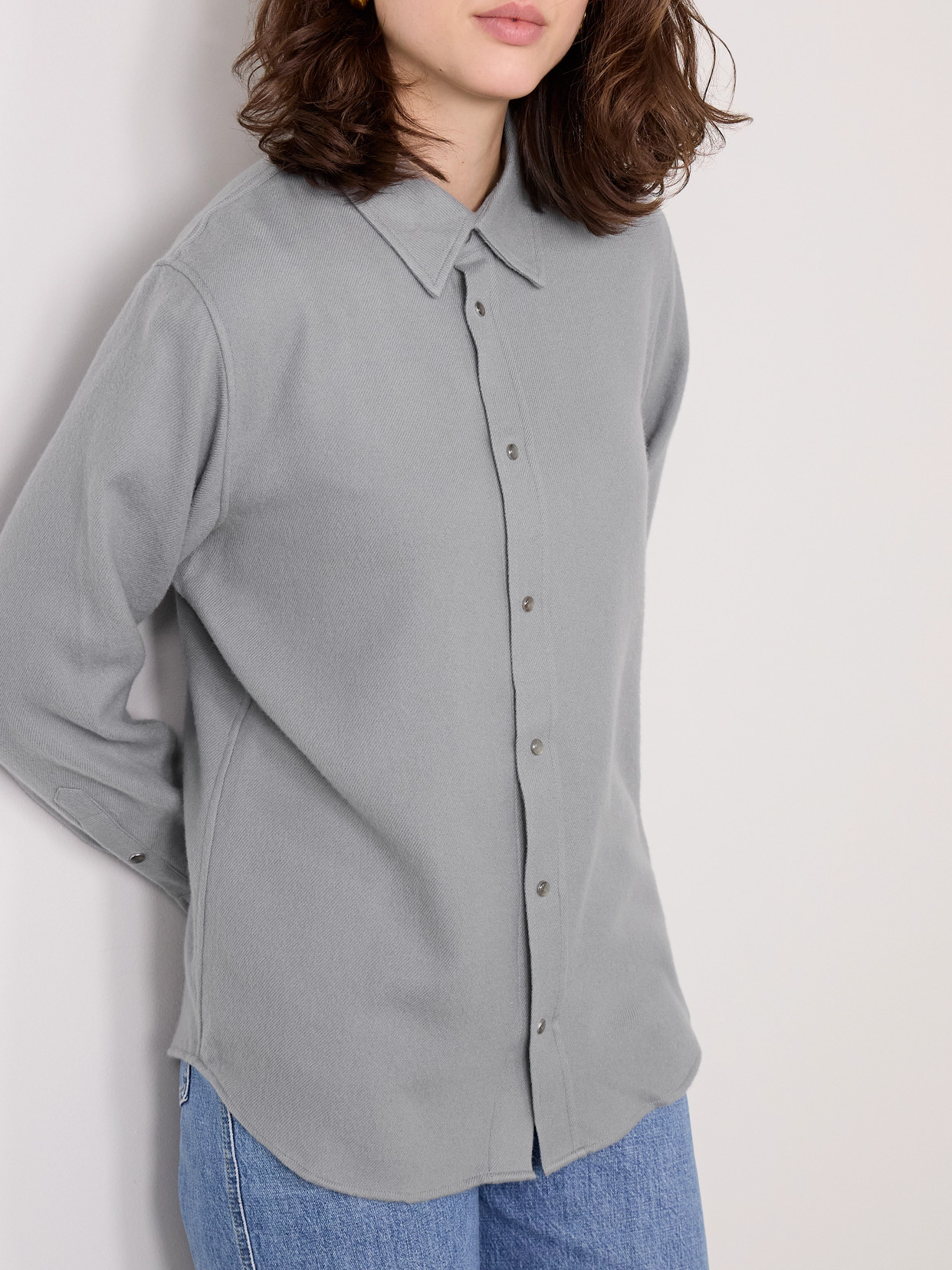 God's True Cashmere Cashmere-twill Shirt In Gray