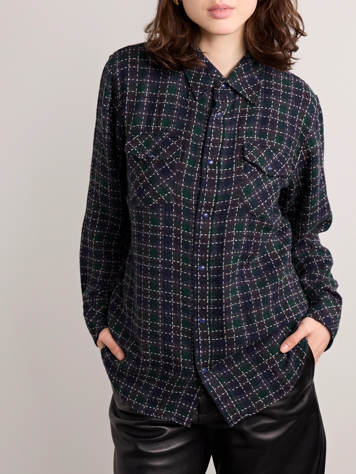 God's True Cashmere Checked Cashmere Shirt