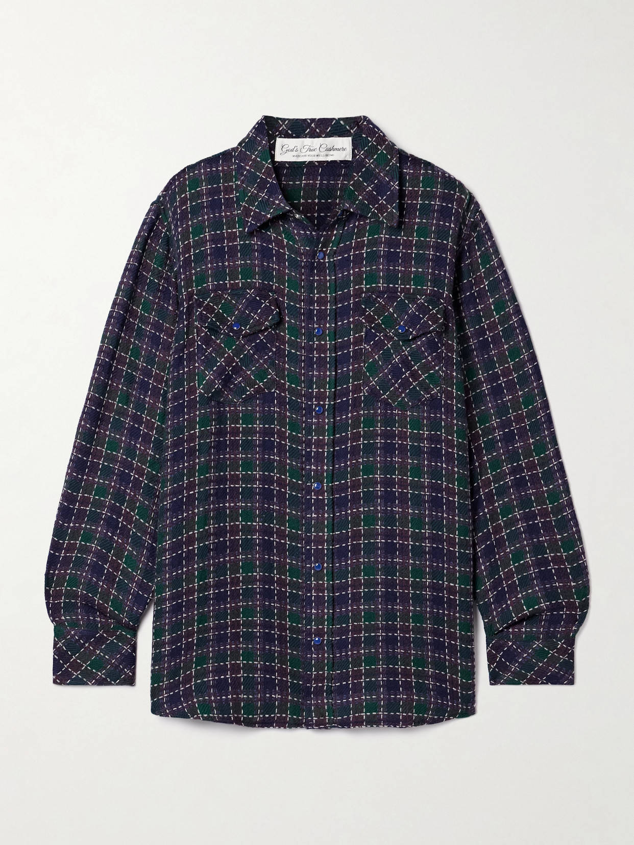 God's True Cashmere Checked Cashmere Shirt
