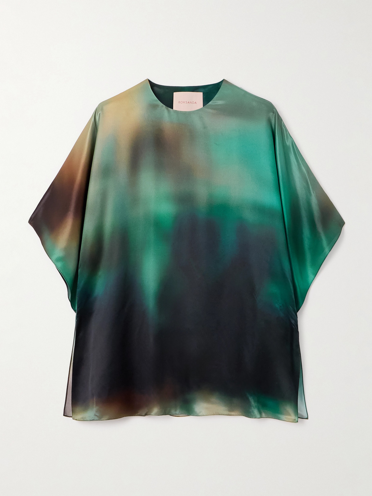 Roksanda Versala Tie-dye Satin Blouse In Blue