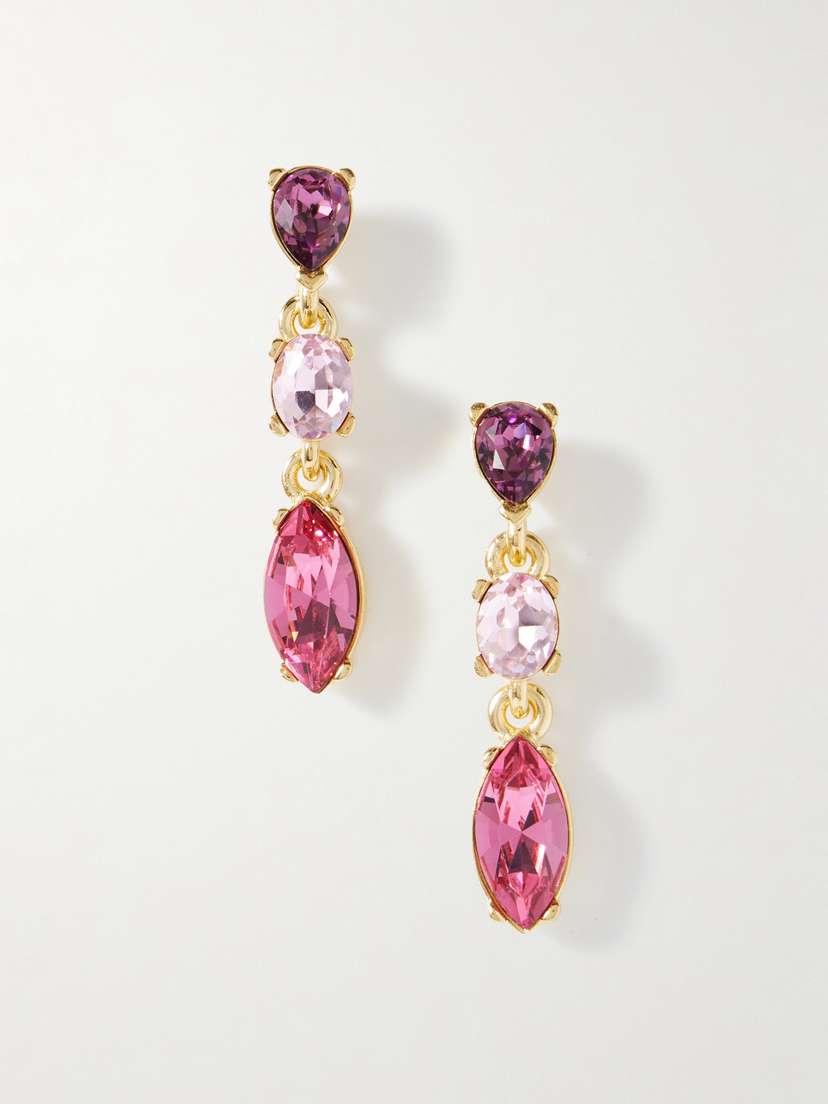 Oscar de la Renta Gold-tone Crystal Earrings