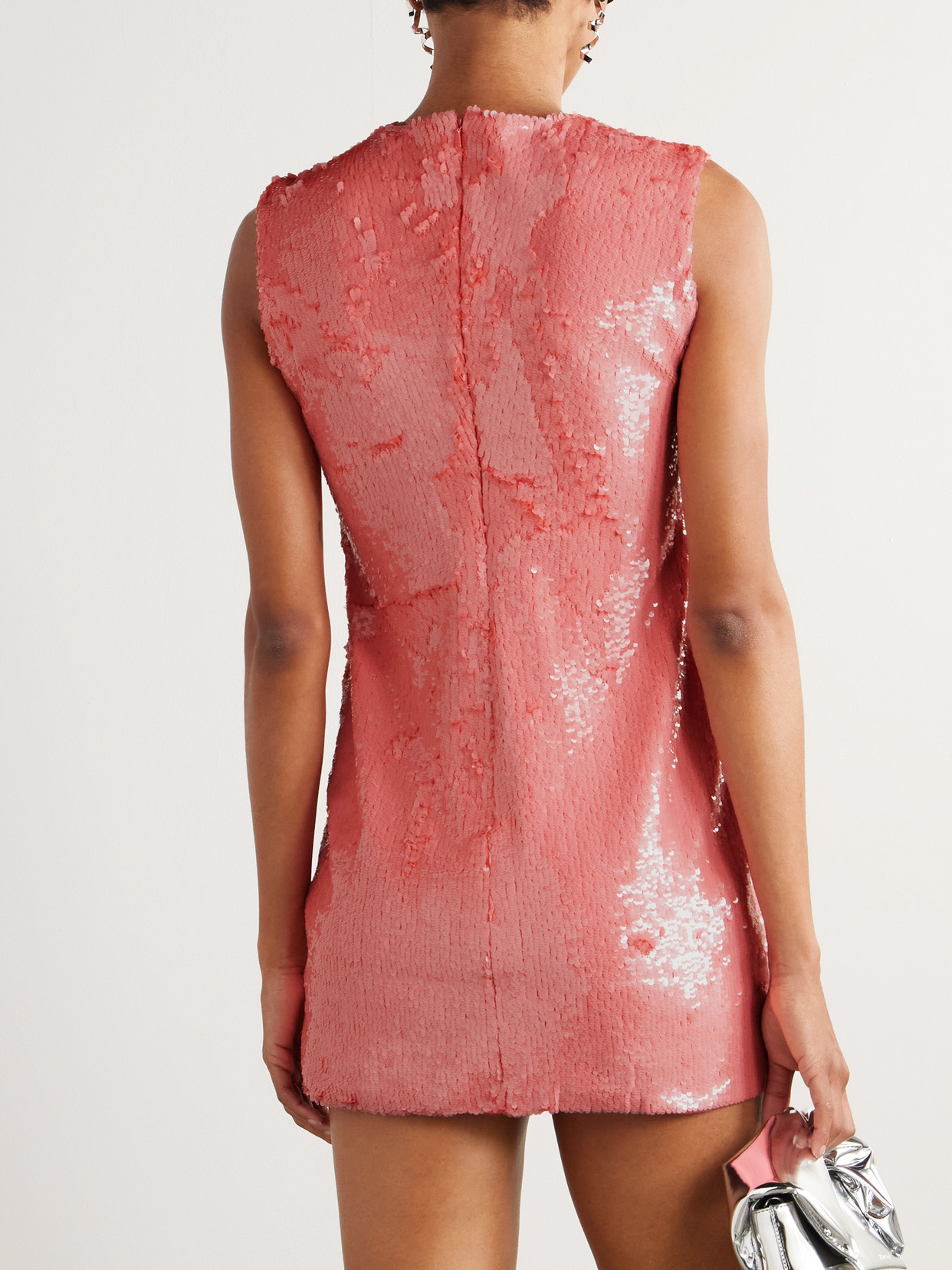 JW ANDERSON SEQUINED COTTON-JERSEY MINI DRESS