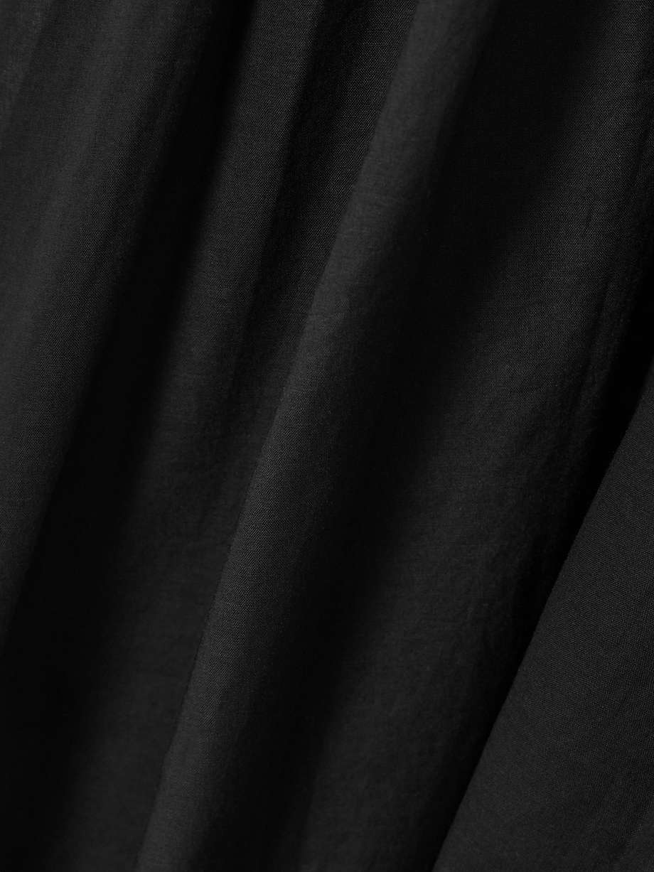 smocked cotton-voile midi dress