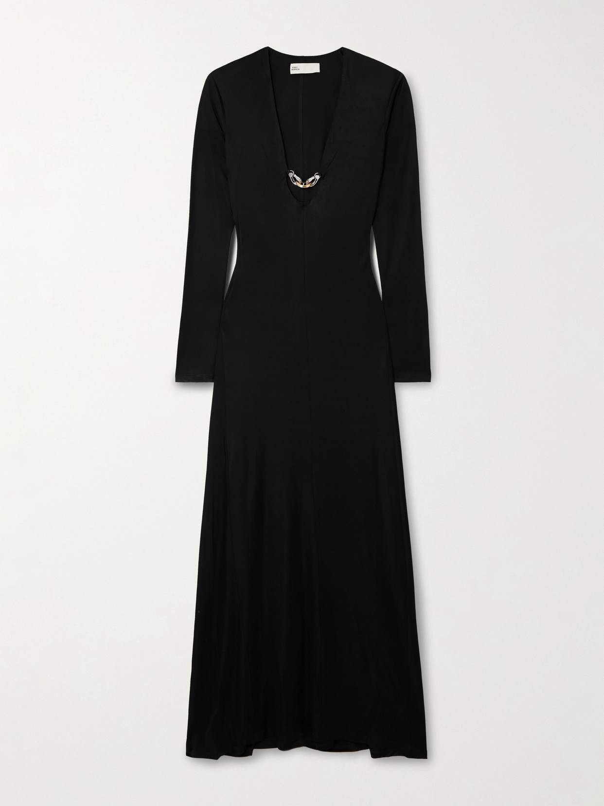 Tory Burch Deep U-neck Jessa Viscose Dress In Black