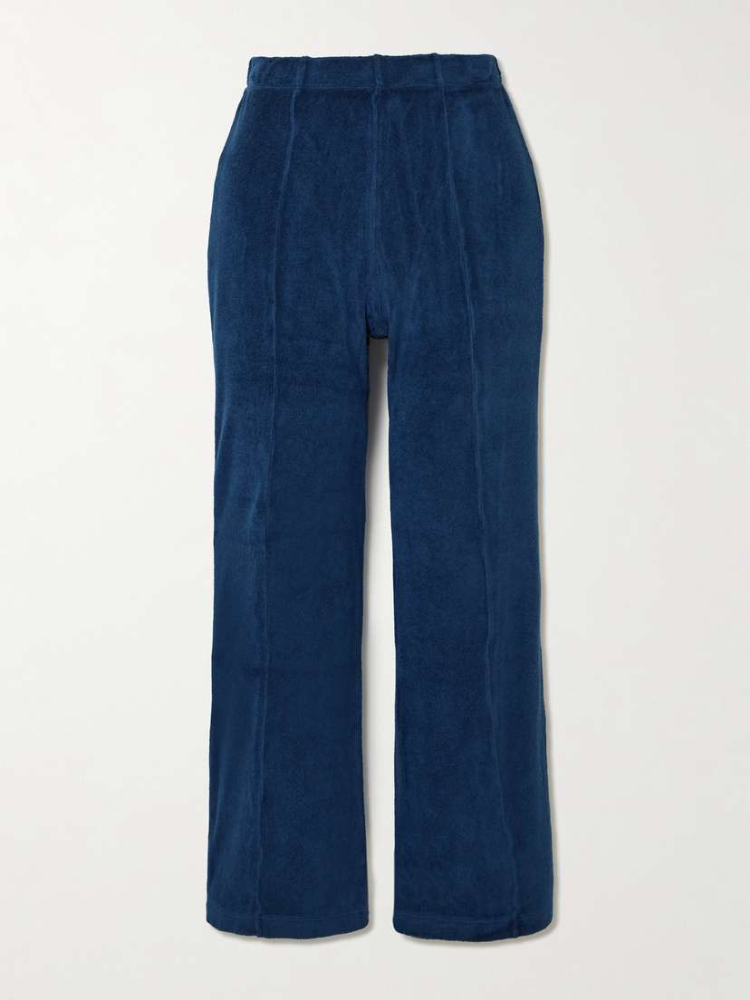 Suzie Kondi Fili Kick Cropped Cotton-blend Terry Flared Pants