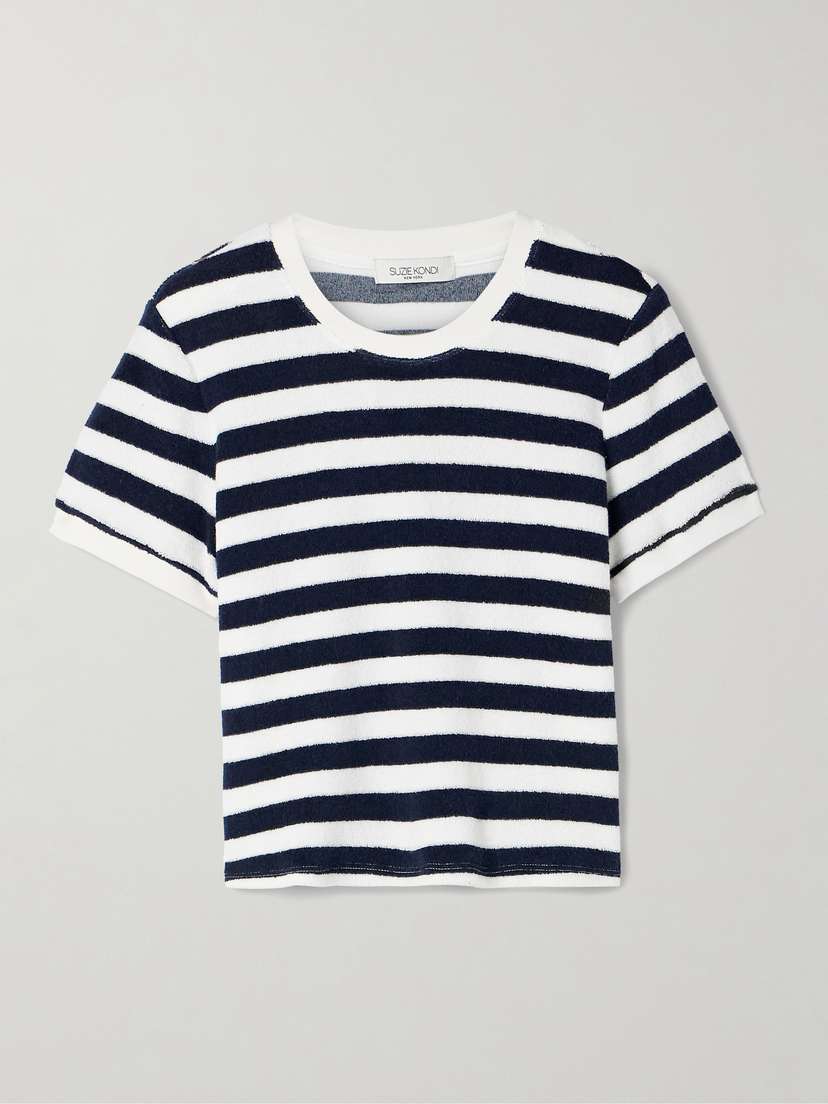 Suzie Kondi Capri Striped Cotton-blend Terry T-shirt