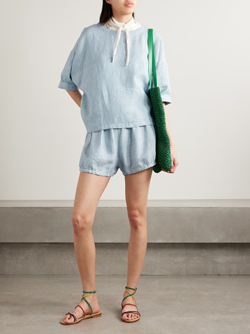 Suzie Kondi Hera Bloomers linen-chambray shorts