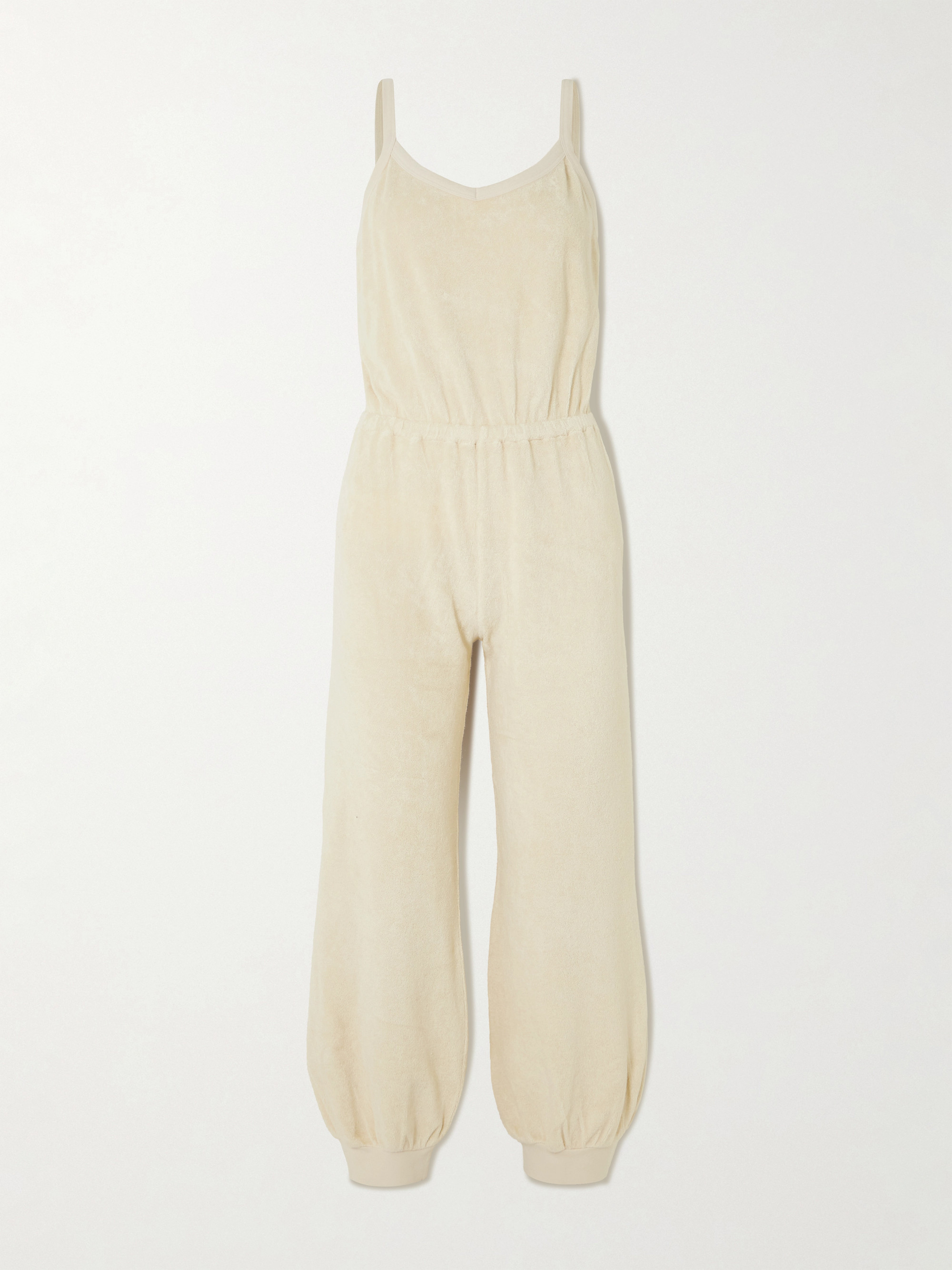 Suzie Kondi Giorgi cropped cotton-blend terry jumpsuit thumbnail