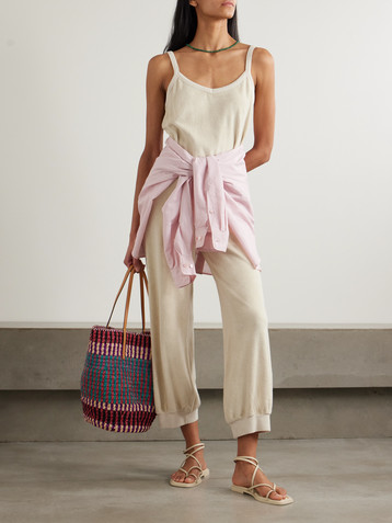 Suzie Kondi Giorgi cropped cotton-blend terry jumpsuit