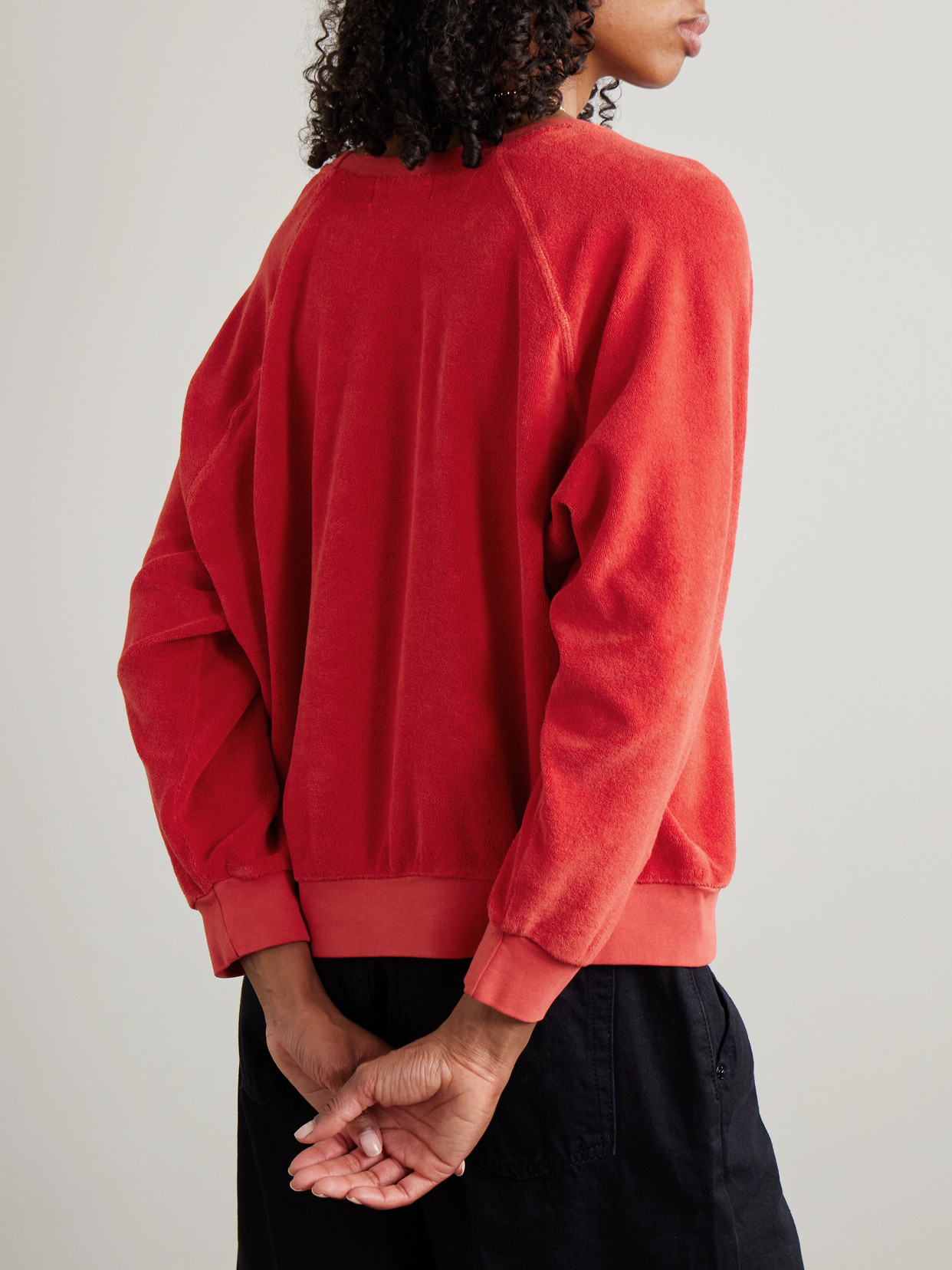 Shop Suzie Kondi Samos Cotton-blend Terry Sweatshirt In Red