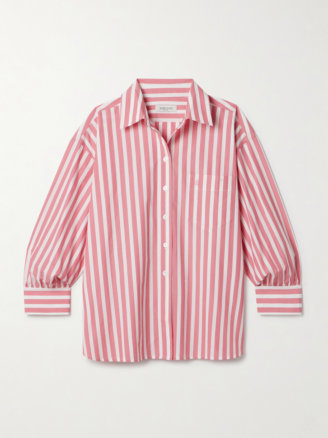 Suzie Kondi Kappa Striped Cotton-poplin Shirt In Pink