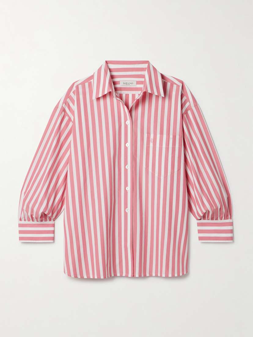 Suzie Kondi Kappa Striped Cotton-poplin Shirt