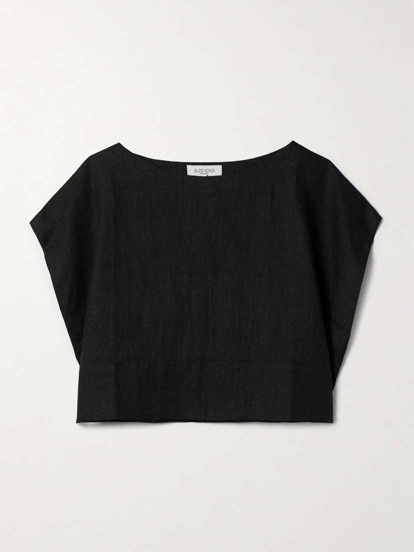Suzie Kondi Kori Oversized Cropped Linen Top