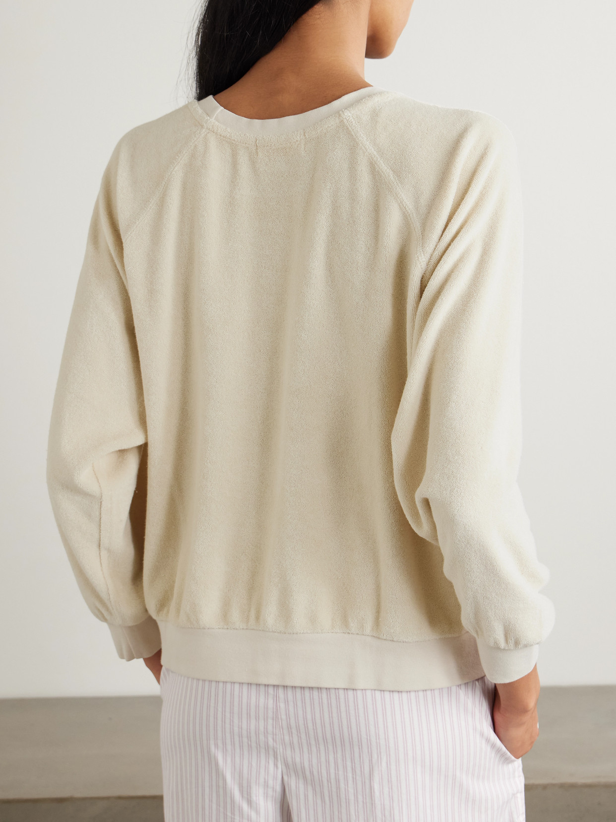 Suzie Kondi Samos Cotton-blend Terry Sweatshirt In Ecru