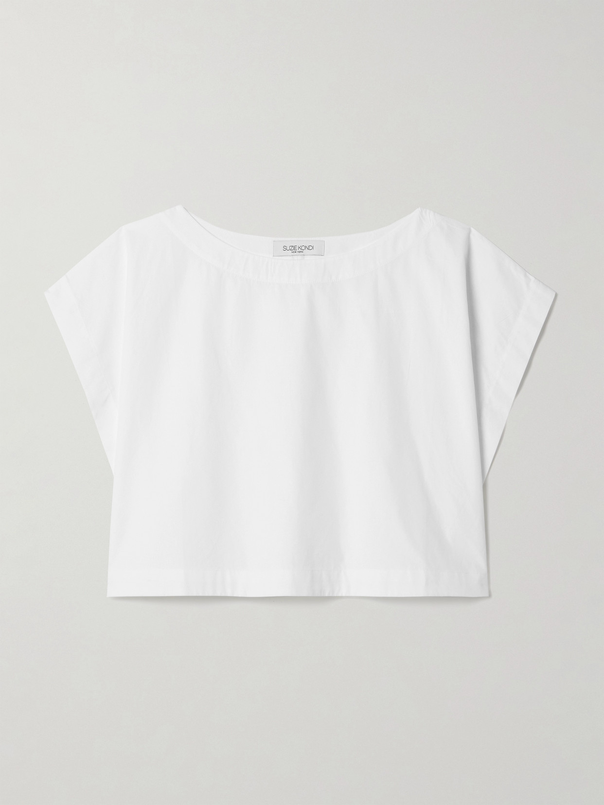 Suzie Kondi Kori Cropped Cotton-poplin Top In White