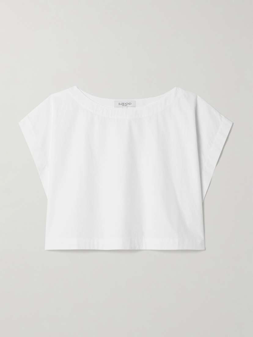 Suzie Kondi Kori Cropped Cotton-poplin Top
