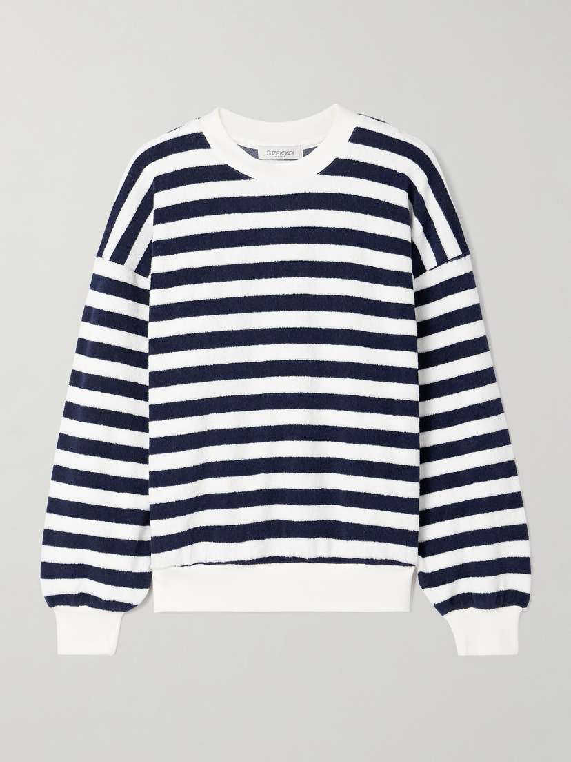 Suzie Kondi Sifno Striped Cotton-blend Terry Sweatshirt