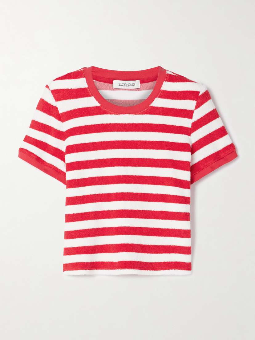 Suzie Kondi Capri Striped Cotton-blend Terry T-shirt