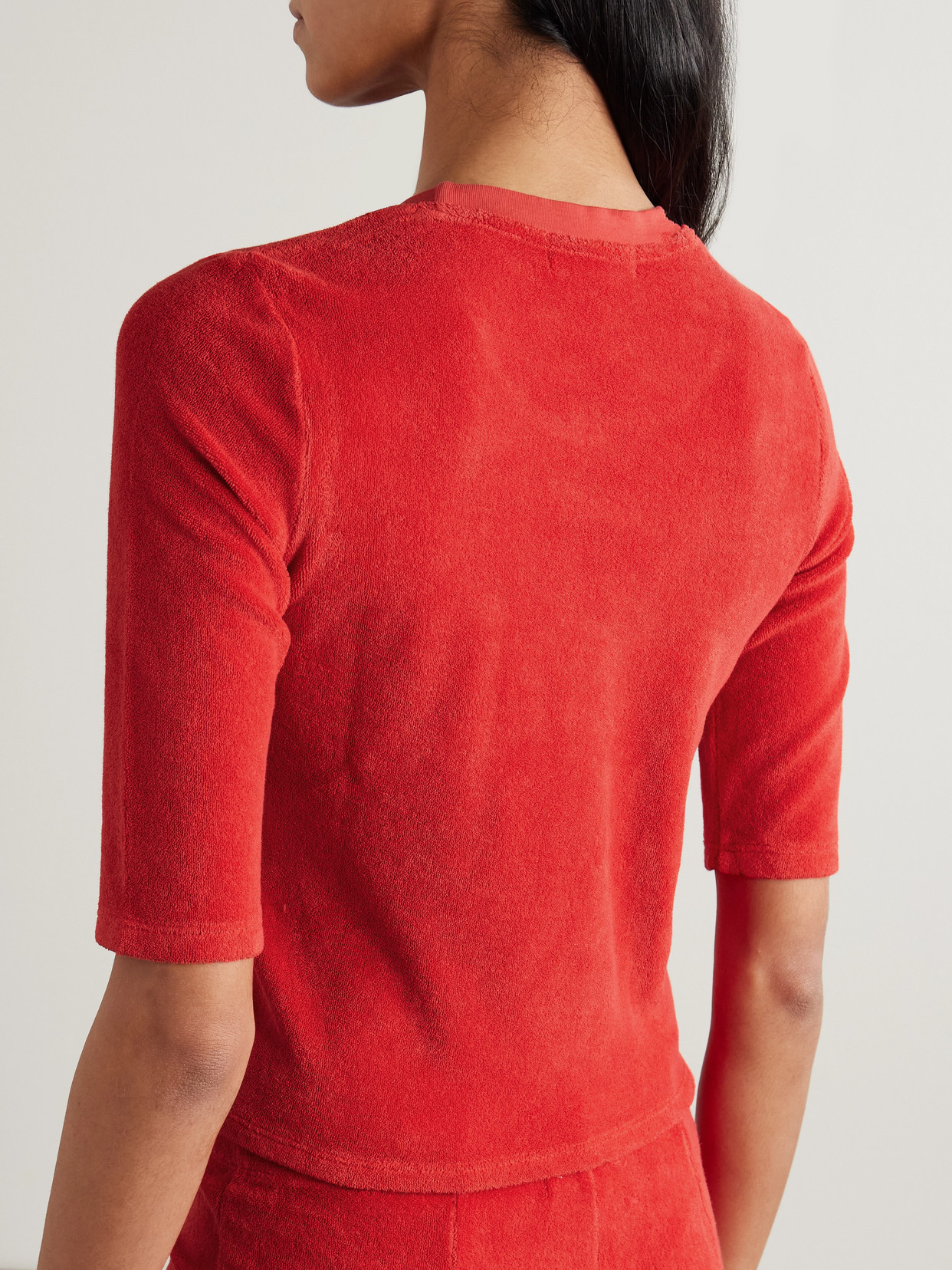 Suzie Kondi Corfu Cotton-blend Terry T-shirt In Red
