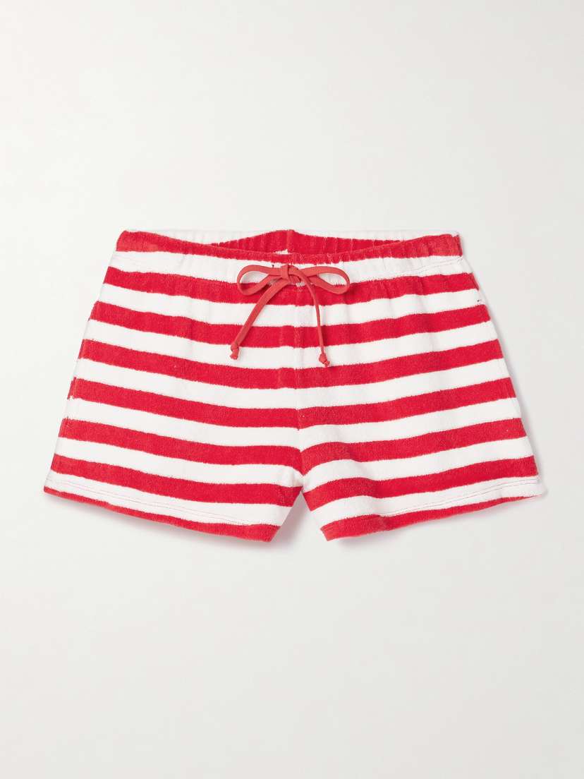 Suzie Kondi Shallis Striped Cotton-blend Terry Shorts