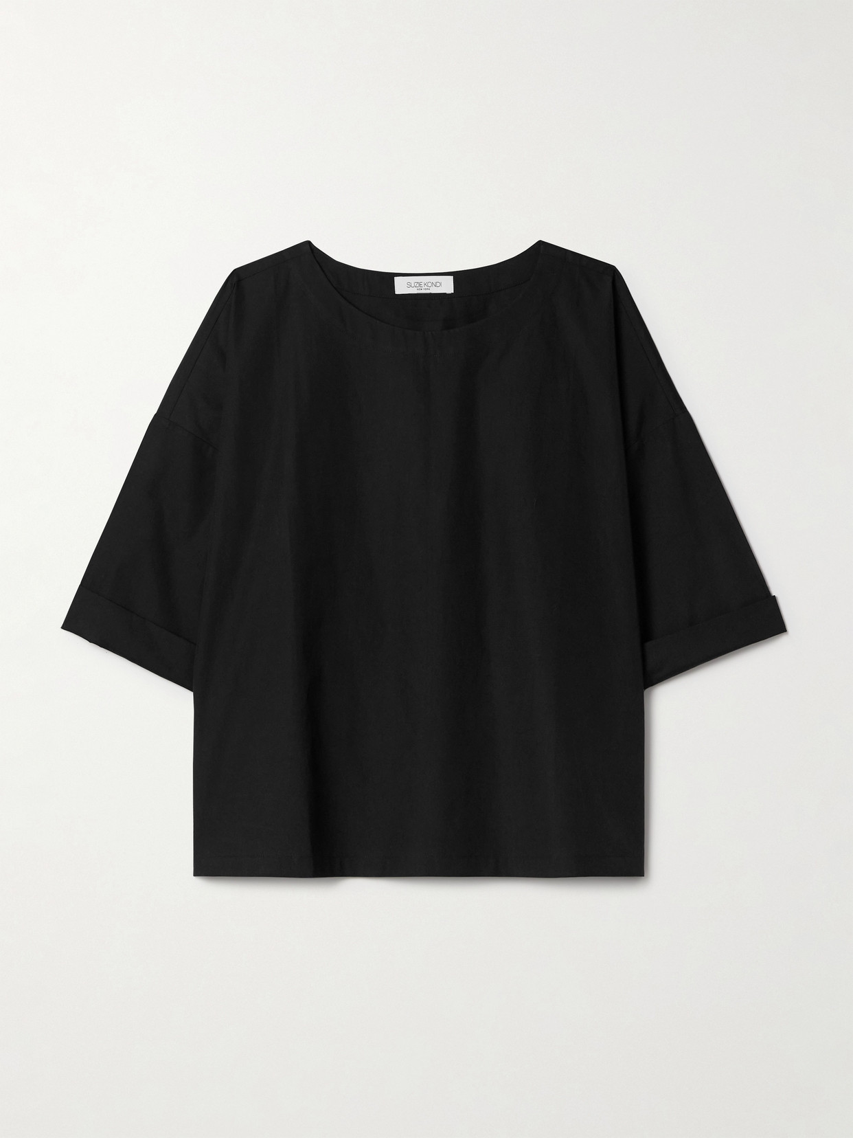 Suzie Kondi Saria Cotton-poplin T-shirt In Black