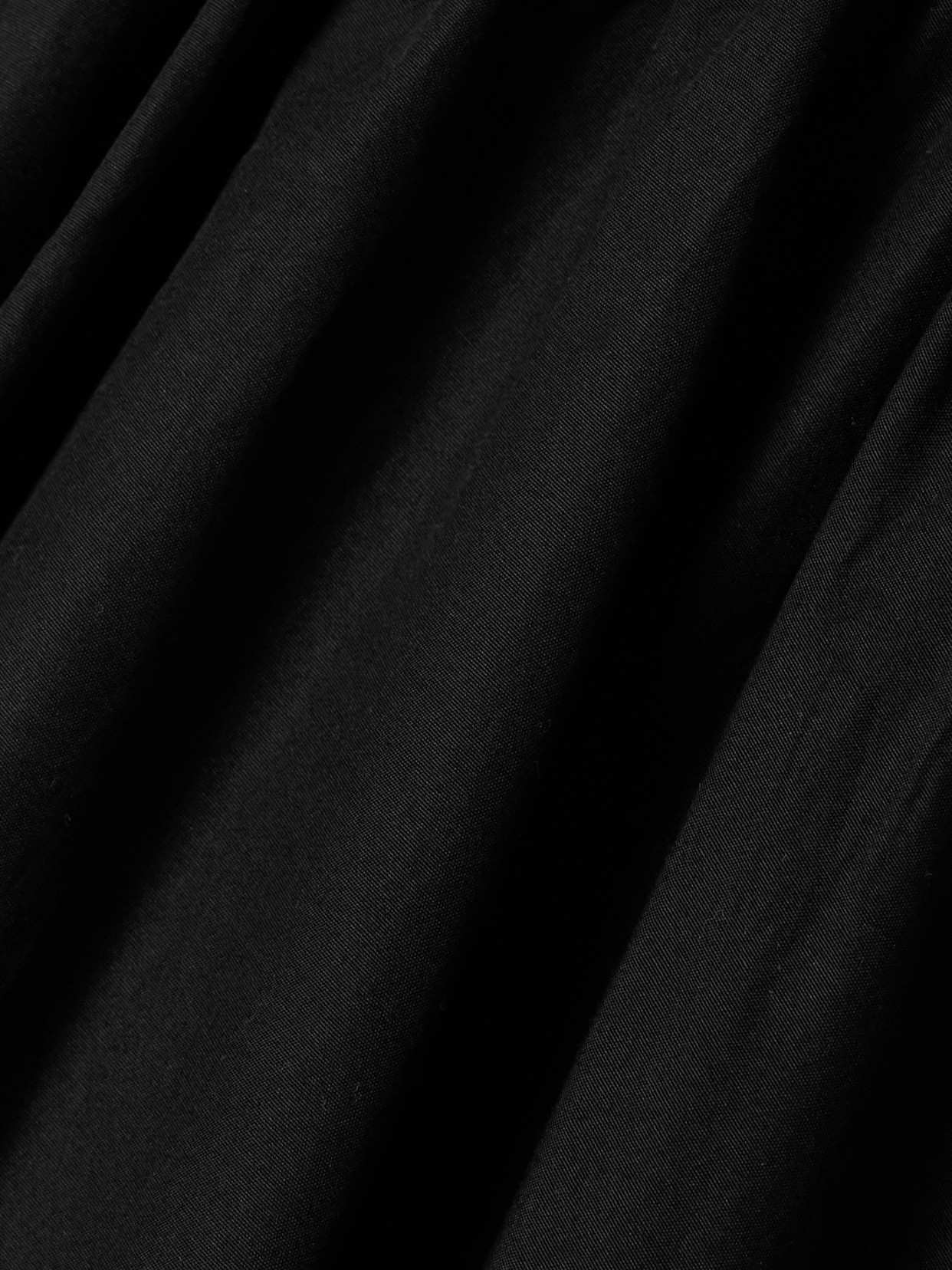 Suzie Kondi The Kyria Gathered Cotton-poplin Midi Skirt In Black