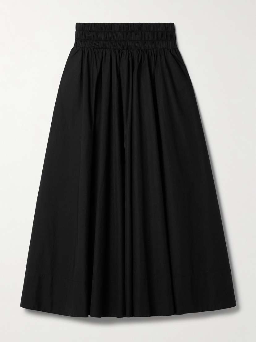 Suzie Kondi The Kyria Gathered Cotton-poplin Midi Skirt