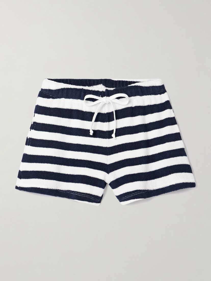 Suzie Kondi Shallis Striped Cotton-blend Terry Shorts