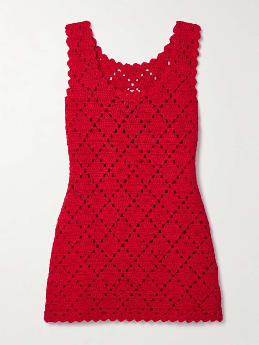 Suzie Kondi Chryssi Crocheted Cotton Mini Dress