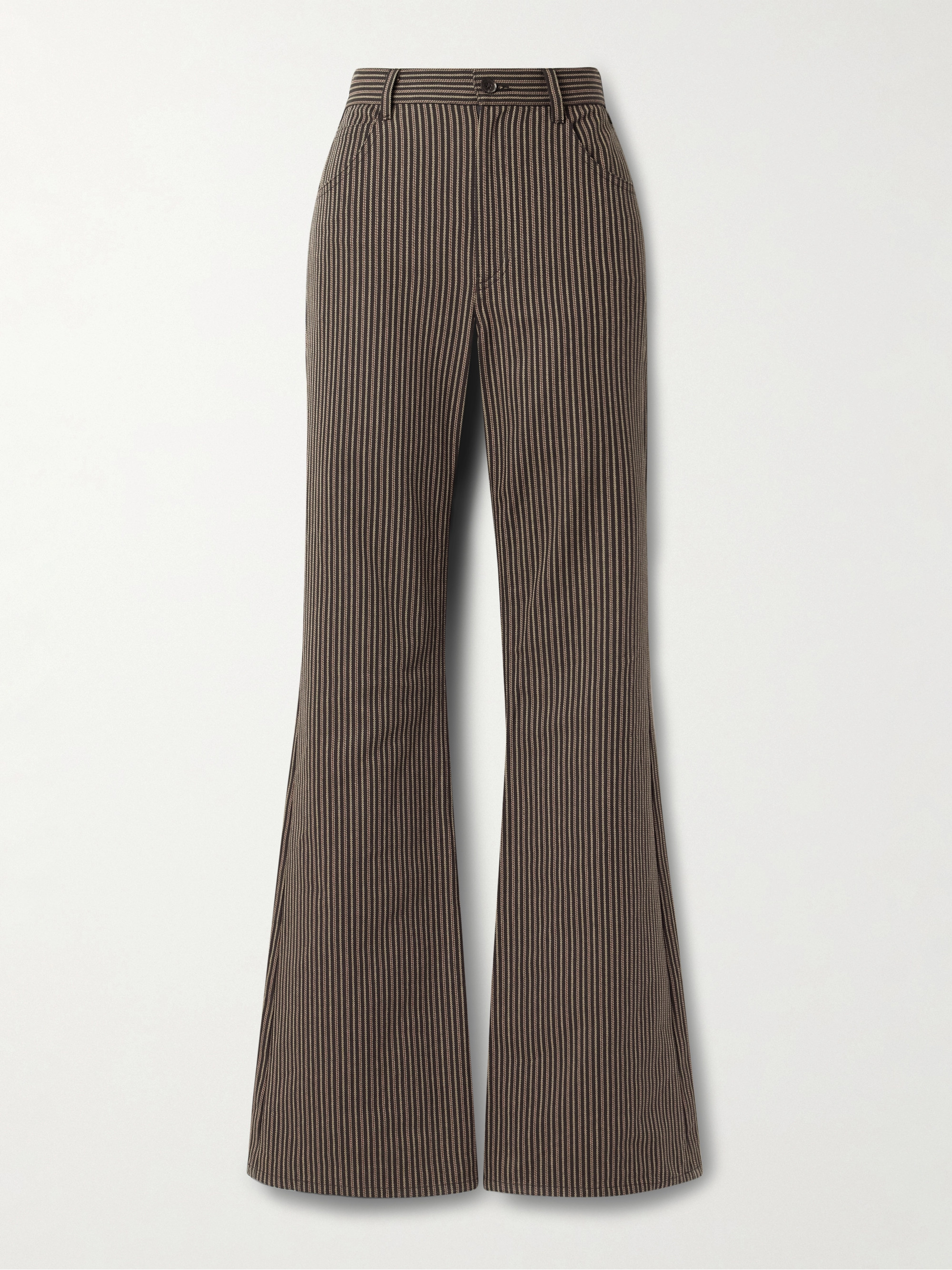 Nili Lotan Roe striped cotton-twill flared pants