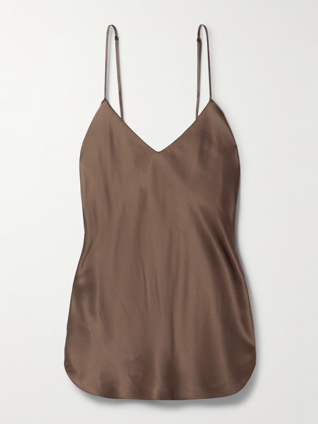 Nili Lotan Isabella Silk-satin Camisole In Brown