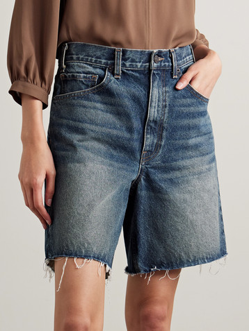 Nili Lotan Russel frayed denim shorts
