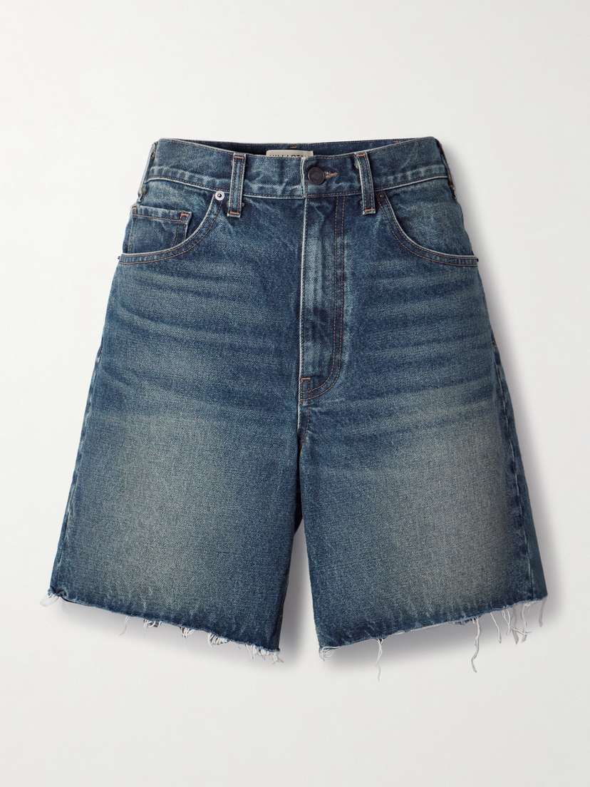 Nili Lotan Russel Frayed Denim Shorts