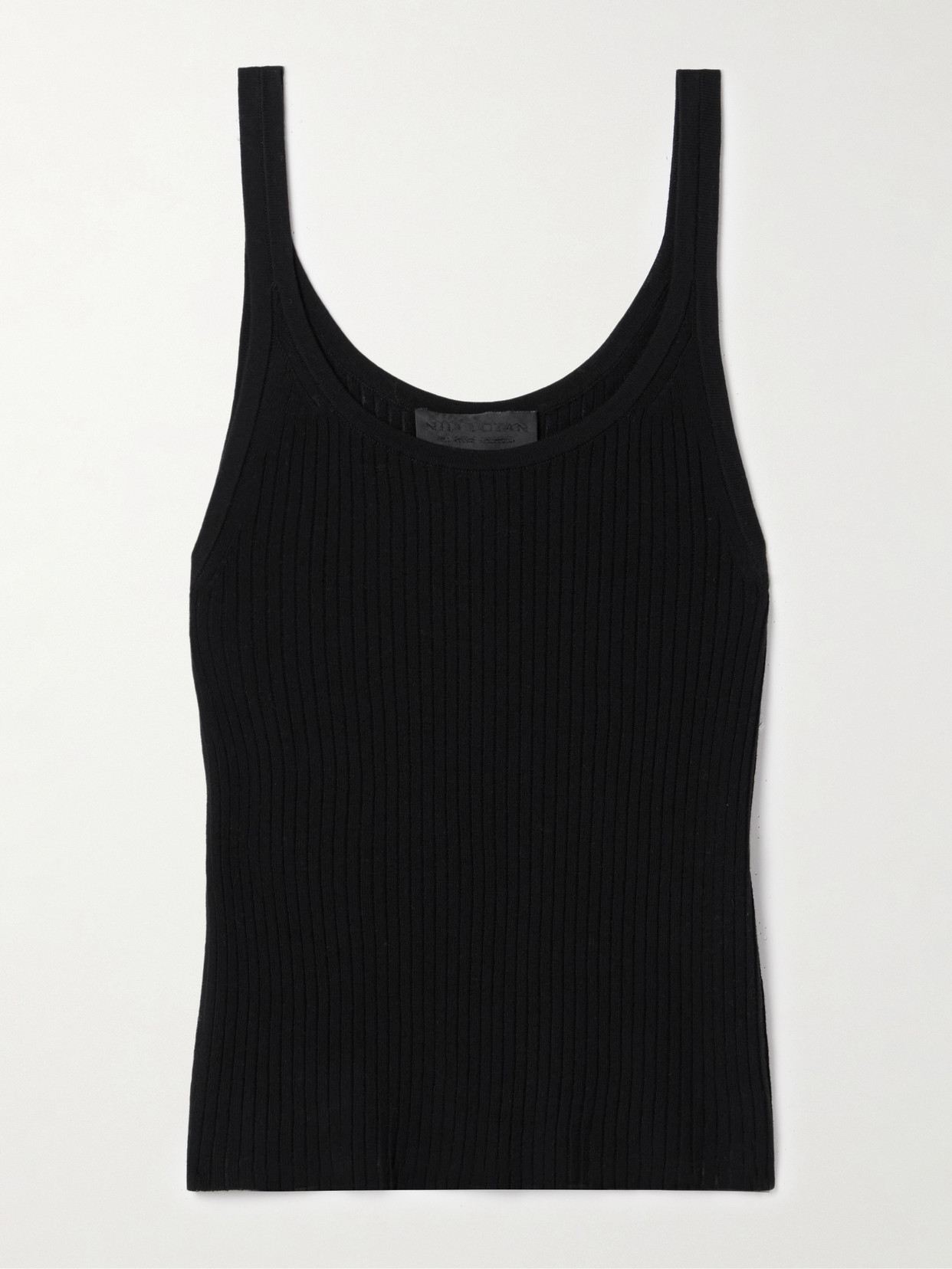 Nili Lotan Wrenley Ribbed Cotton Tank In Black
