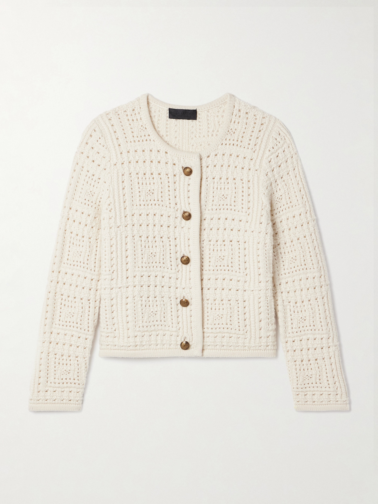 Nili Lotan Harry Pointelle-knit Cashmere Cardigan In Ivory