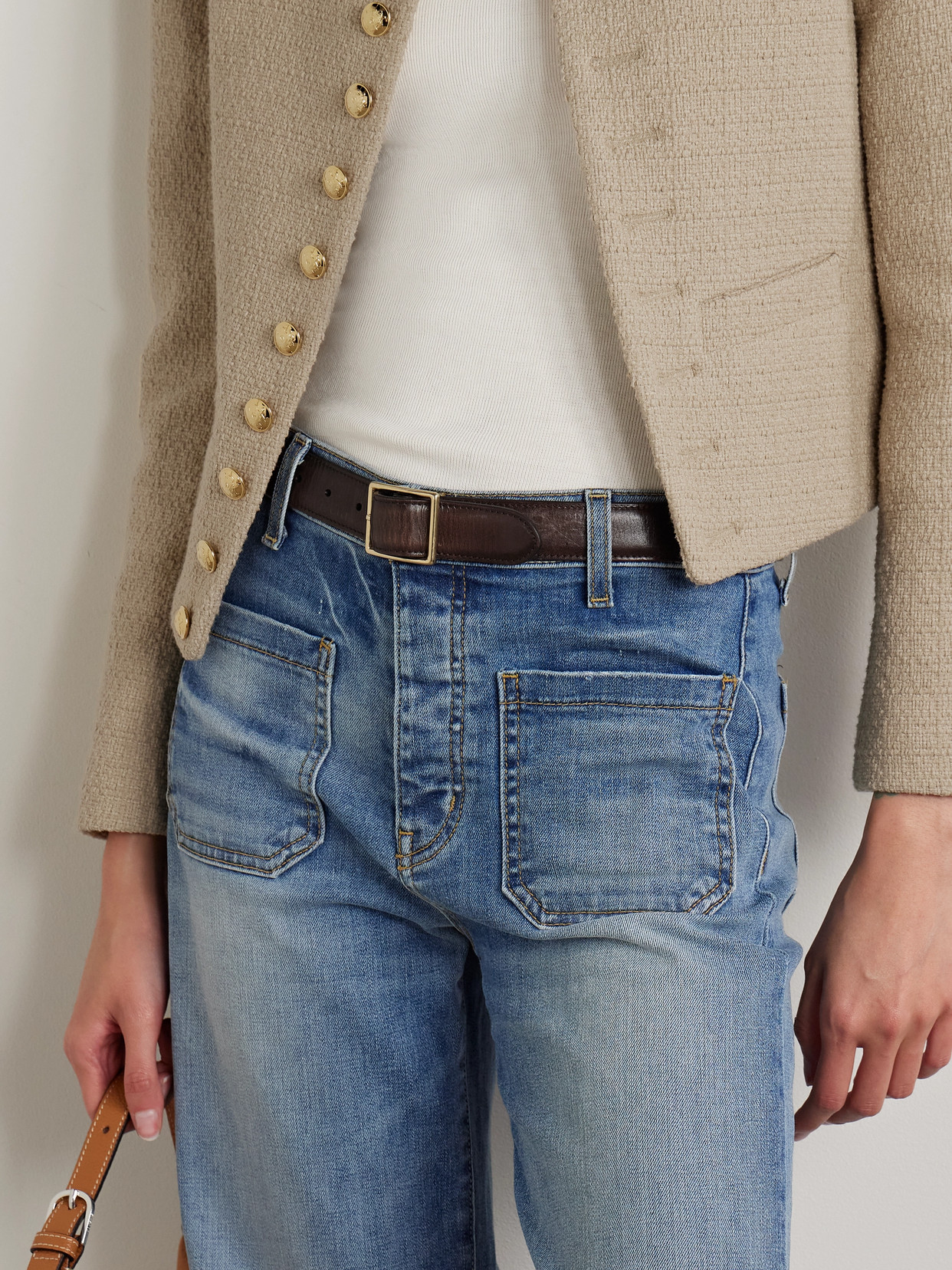 Shop Nili Lotan Gabriele Leather Belt In Brown