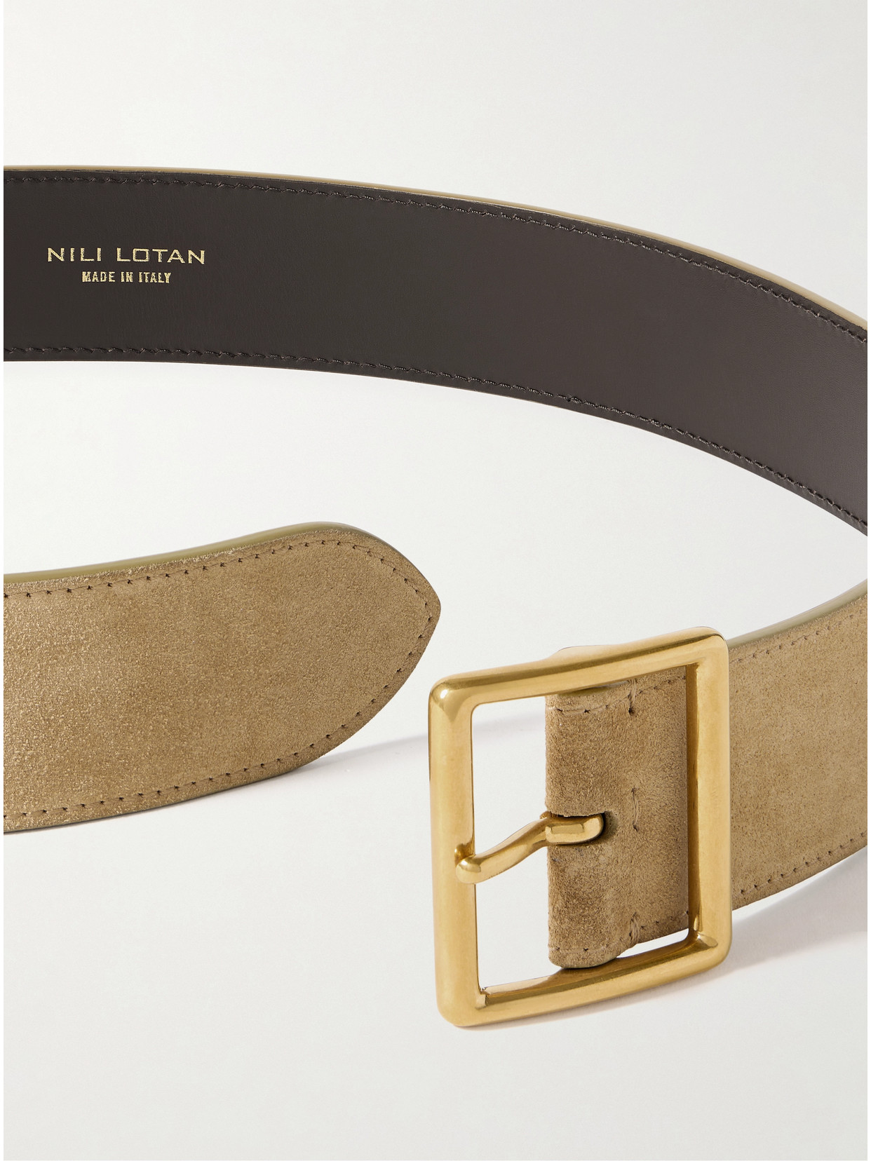 Nili Lotan Marcela Suede Belt In Neutrals
