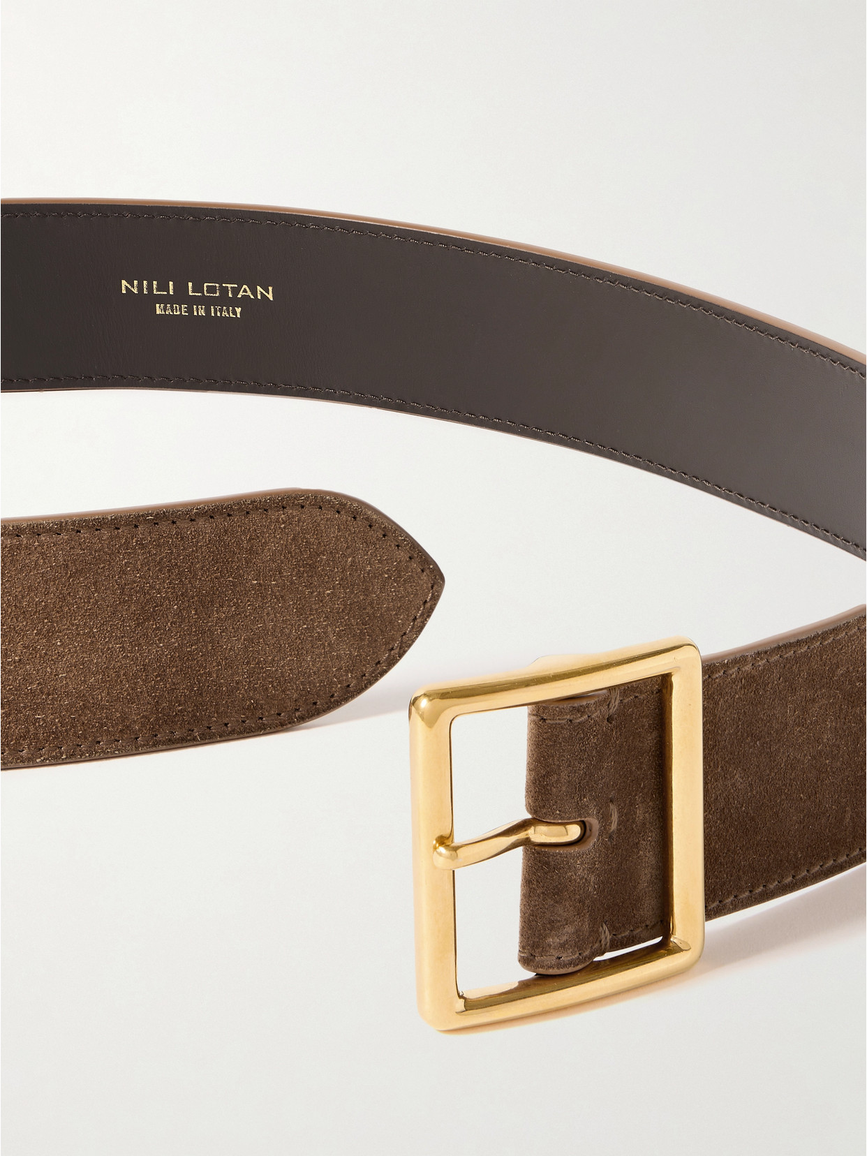 Shop Nili Lotan Marcela Suede Belt In Brown
