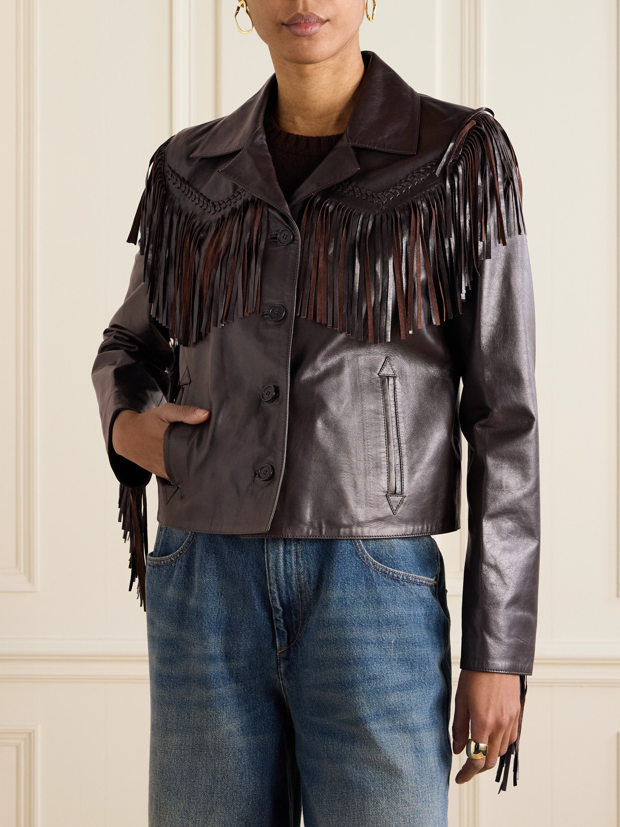 Nili Lotan Eloi Suede Jacket In Brown