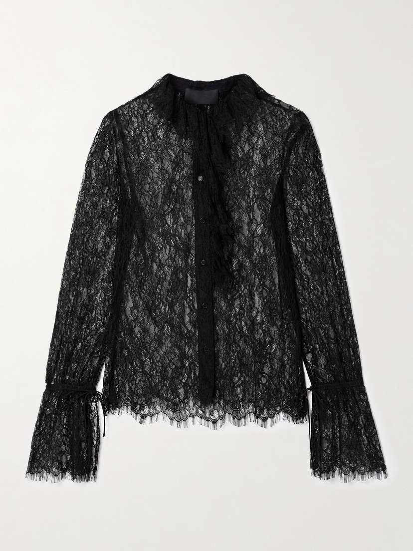 Nili Lotan Cecily Ruffled Lace Shirt