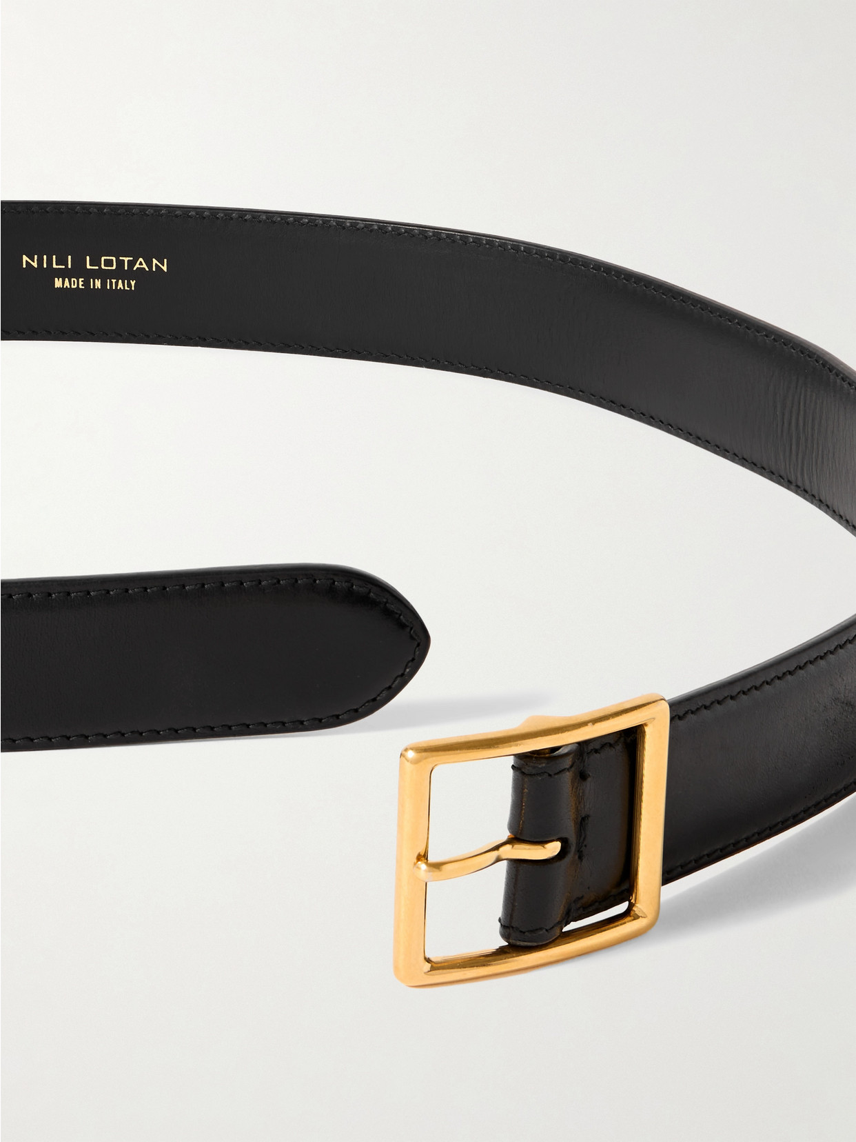 Shop Nili Lotan Gabriele Leather Belt In Black