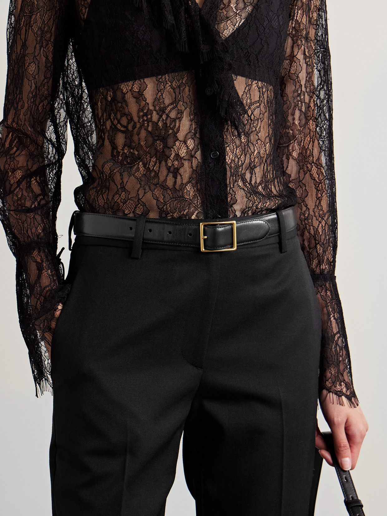Shop Nili Lotan Gabriele Leather Belt In Black