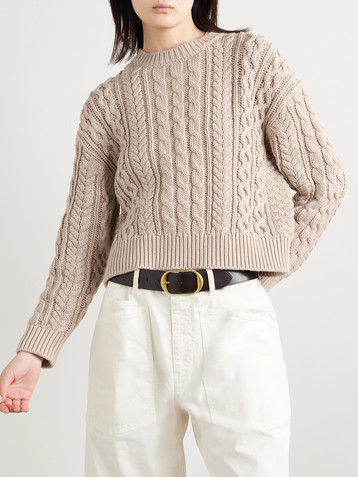 Nili Lotan Rory cable-knit cotton sweater