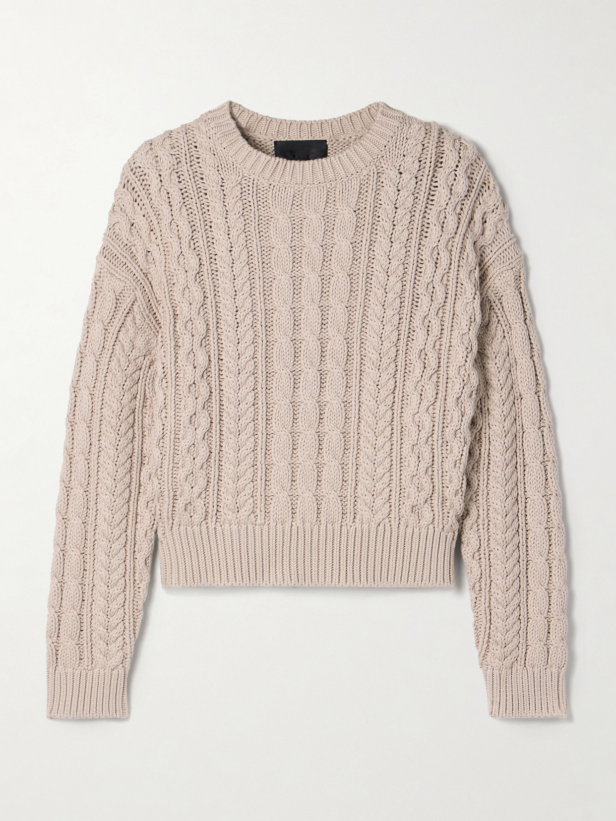 Nili Lotan Rory Cable-knit Cotton Sweater In Neutrals